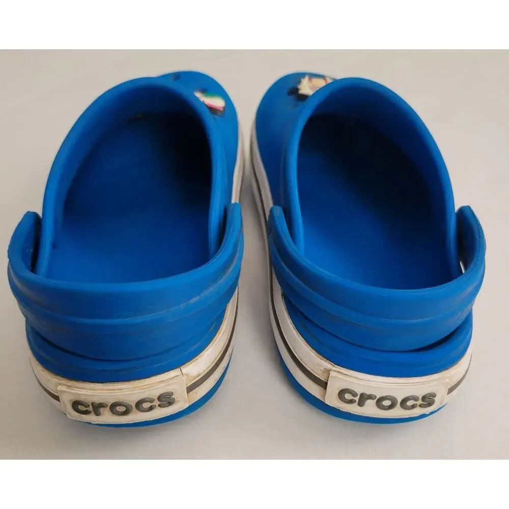 CROCS Crocband Unisex Clogs Blue White Pokemon Jibbitz Eeve Naruto Anime Size J1